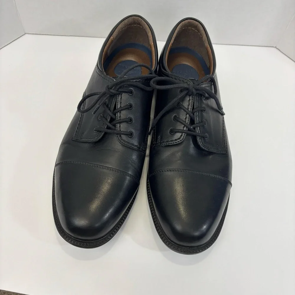 Dockers Cap Toe Derby Dress Shoes Mens Size 14W Black Leather Comfort Cushion